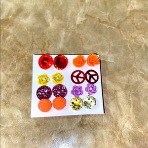 Fun multi-coloured pallet earrings set! New!💕✨